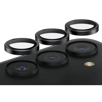 Image de Verre Trempé Samsung Galaxy S24: PanzerGlass Camera Protector Hoop Optic Rings Bordures noires