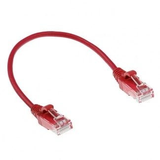 Afbeelding van ACT DC9500 LSZH U/UTP CAT6 Datacenter Slimline Patchkabel Snagless RJ45 Connectoren Rood 50 cm