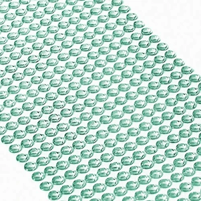 Afbeelding van Movoja 624 stuks mintgroene ronde strass steentjes 5 mm stickers om te versieren en knutselen, decoratieve stenen op plakken, stenen, knutselstenen, mint