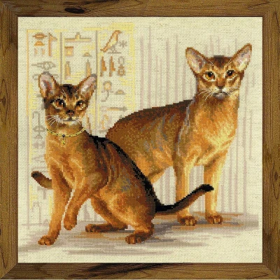 Afbeelding van Borduurpakket Abessijnse katten