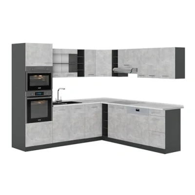 Afbeelding van Vicco Hoekkeuken R Line, Beton/antraciet, 237 x 247 cm , WB Marmer