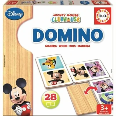 Image de Educa 16037 jeu éducatif d&#039;association domino en bois mickey et minnie