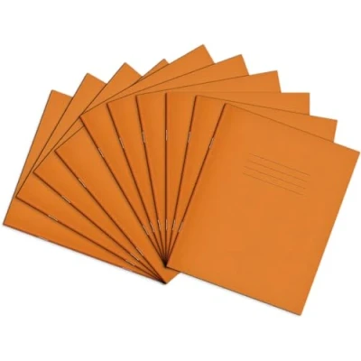 Afbeelding van Rhino 10 stuks 8 x 6,5 cm, 48 pagina&#039;s/8 mm gelinieerd met rand, schrijfboek, kantoor en schoolbenodigdheden, oranje