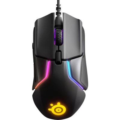 Afbeelding van Steelseries Rivl 600 Ergonomische gaming muis USB Optisch Zwart 7 Toetsen 12000 dpi Verlicht, Ergonomisch, Geïntegreerd profielgeheugen, Afneembare kabel,