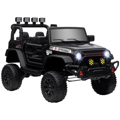 Afbeelding van AIYAPLAY Voiture électrique Enfants UTV avec télécommande 2,4G et 2 Moteurs 12 V, Buggy Enfant, 3 Vitesses, Musique, klaxon, lumières LED, démarrage Lent Roues suspendues, 5 Ans, Noir