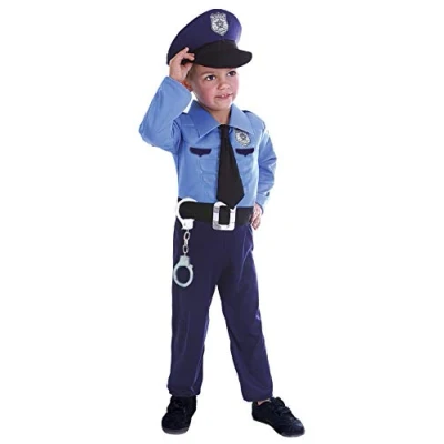 Afbeelding van Ciao Politieagent met spieren, kostuum voor kinderen, blauw, 3 4 jaar