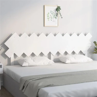 Afbeelding van Hoofdbord 196x3x80,5 cm massief grenenhout wit
