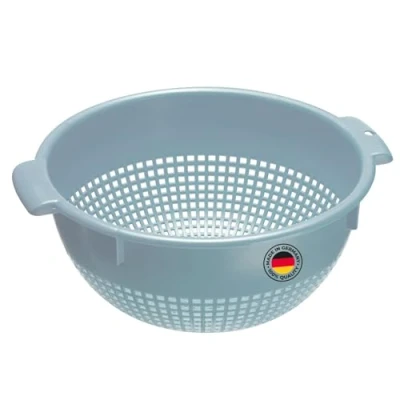 Afbeelding van Westmark Zeef, met verzonken handgreep en stoppen, kunststof, blauw, 2126221B