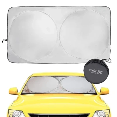 Afbeelding van Kinder Fluff Zonnescherm Auto Gecertificeerde zonwering voor windscherm Accessoires blokkeren 99.87% UVR Achterruit Car Accessories windshield, windscreen, Camper Raam Interieur Parasol L