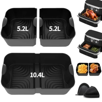 Afbeelding van Zaxiva 5 stuks siliconen vormen Air Fryer voor Ninja Foodi Flex 10,4 l AF500EU/COSORI 10 plat, accessoires Max AF500EU COSORI, herbruikbare