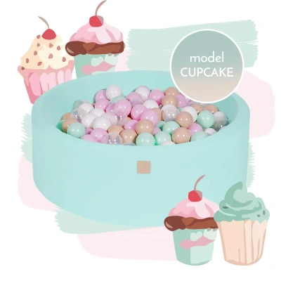 Afbeelding van Ronde ballenbak Cupcake incl 250 ballen Ballenbakje.nl 90x30