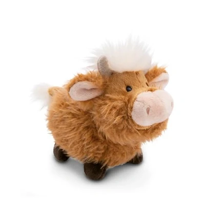 Afbeelding van McMooray Highlands Koe pluche knuffel, 18 cm, bruin, knuffeldier, schattige knuffel om te knuffelen, spelen, voor kinderen en volwassenen, een geweldig cadeau idee