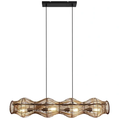 Afbeelding van ECO Light BAMBOO 9510 S4 D BA Hanglamp E27 Bamboe, Bruin