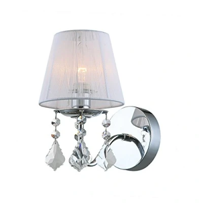 Image de Applique murale en cristal Cornelia Chrome, blanc