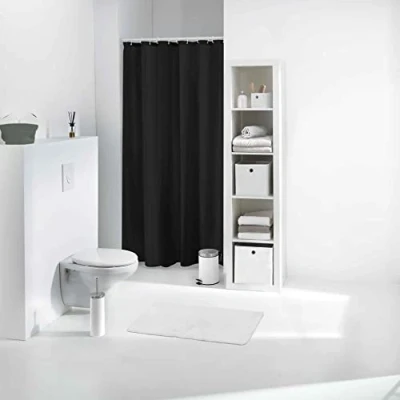 Image de Douceur d&#039;Intérieur 6RD150NR Vitamine Rideau de Douche PEVA Noir 0,01 x 180 200 cm