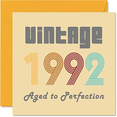 Afbeelding van 31 jaar verjaardagskaarten voor mannen en vrouwen Vintage 1992 Aged To Perfection Grappige verjaardagskaart hem haar, 145 mm x beste vriendin, mama, papa, broer, zus,