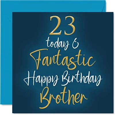 Afbeelding van Fantastische verjaardagskaart voor broer 23 Today &amp; Fantastic van een zus, verjaardagscadeau broer, 145 mm x