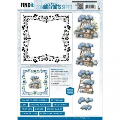 Afbeelding van 3D Hobbydots Sheet Berries Beauties Blue Hydrangeas 2