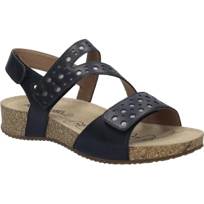 Afbeelding van Josef Seibel Sandalen met plateauzool, Dames, Maat: 36, Schwarz kombi Schoenen