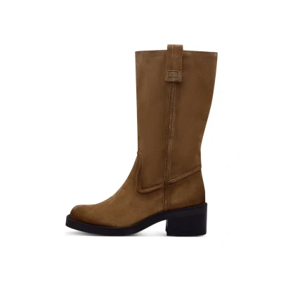 Afbeelding van Tamaris Plateaulaarzen, Dames, Maat: 42, Camel Veloursleer