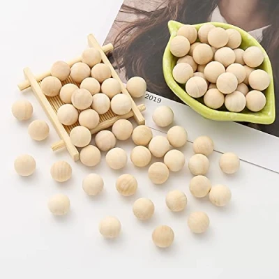 Afbeelding van DAHI 160 stuks houten ballen Ø 16 mm kralen om te knutselen, sieradenaccessoires (16 mm)