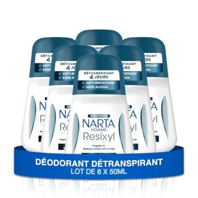 Afbeelding van Narta deodorant voor heren bal Resixyl 4 dagen zonder alcohol 6 x 50 ml