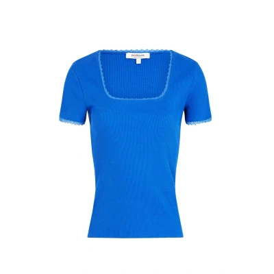 Afbeelding van Morgan Shortsleeved Tshirt basic, Dames, Maat: Medium, Bleu electrique