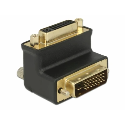 Afbeelding van DVI D Dual Link adapter 90 haaks naar boven verguld / zwart