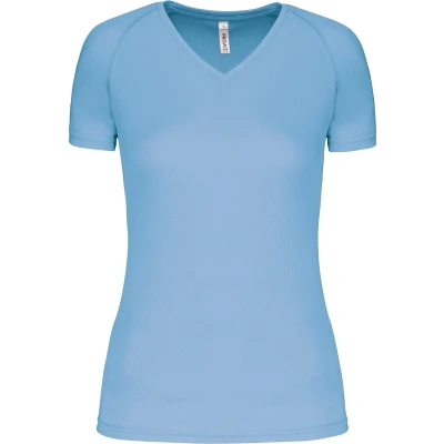 Afbeelding van PROACT Dames sport t shirt V hals PA477 sky blue