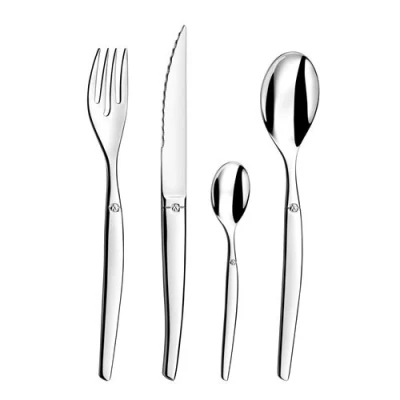 Image de Lou Laguiole Ménagère Jet 24 pièces Argent Miroir