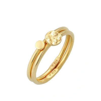 Afbeelding van Elli Basic Vintage LOOK Ring goldcoloured, Dames, Maat: 54, Gold coloured
