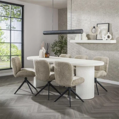 Afbeelding van Hoyz Collection Eetkamertafel Arch Stone 215x90cm Marmer Composiet