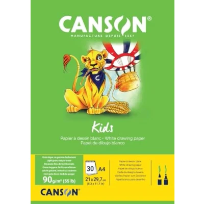 Image de CANSON Bloc 30 Feuilles Dessin 5 Ans+ Blanc A4 90g