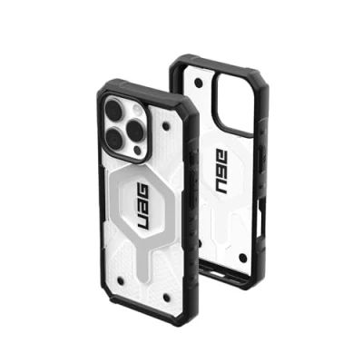 Image de UAG Pathfinder Series Coque de protection pour téléphone portable compatibilité avec MagSafe polyuréthanne thermoplastique (TPU) argent glacé Apple iPhone 16 Pro