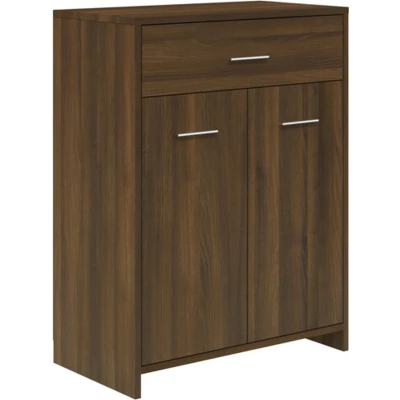 Afbeelding van vidaXL Badkamerkast 60x33x80 cm bewerkt hout bruineikenkleurig