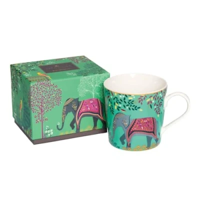Afbeelding van Portmeirion Home &amp; Gifts Sara Miller London SMIJ78914 XG Mok olifantenoasis, lichtbruin