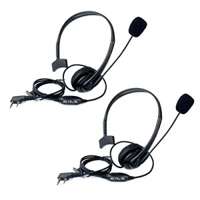 Afbeelding van Retevis walkietalkie hoofdtelefoon 2 pins oortelefoon compatibel met RT24 RT22 RT27 RT28 Baofeng UV 5R BF 888S Kenwood PUXING WOUXUN HYT TYT (2 stuks)