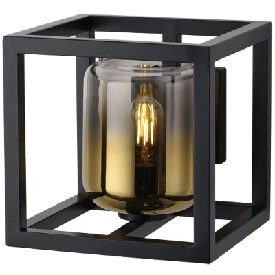 Afbeelding van Freelight Wandlamp Dentro B 26 cm rook glas zwart