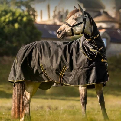Afbeelding van Bucas Irish Turnout Light 50g + Neck Black/Gold 135/183