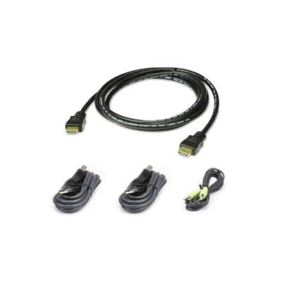Afbeelding van ATEN KVM Aansluitkabel [1x HDMI stekker, USB A 2.0 Jackplug male 3,5 mm 1x mm, bus B] 1.80 m Zwart