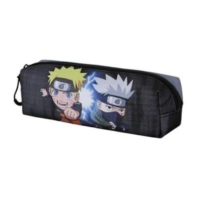 Afbeelding van Naruto Kid Fan pennenetui, vierkant, 2.2, grijs, 22 x 9 cm, één maat, vierkant pennenetui 2.2 voor kinderen, grijs., etui kinderen