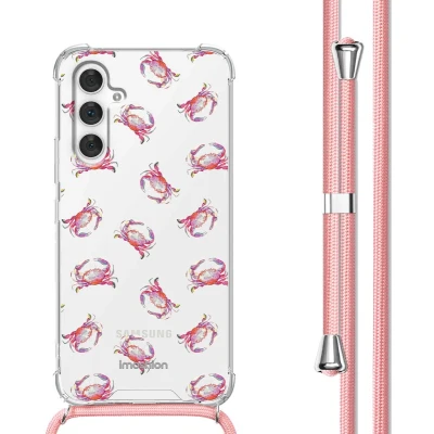 Afbeelding van iMoshion Hoesje Geschikt voor Samsung Galaxy A54 (5G) met Koord Design Meerkleurig / Crab Watercolor