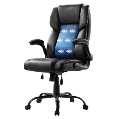 Image de VEVOR Chaise de Bureau à Dossier Haut Accoudoirs Rabattables Support Lombaire