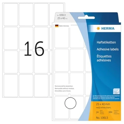 Afbeelding van HERMA Zelfkl. etiketten wit 25x40 mm 512 St.