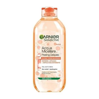 Afbeelding van Garnier SkinActive Alles in 1 micellair water, zachte peeling, voor alle huidtypes, zonder uitspoelen, veganistische en hypoallergene formule, 400 ml