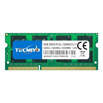 Afbeelding van TECMIYO 8 GB 2RX8 PC3L 12800S DDR3 1600MHZ SODIMM PC3 12800 1.5/1.35V CL11 204Pin Dual Rank Niet ECC gebufferde Laptop RAM voor Apple MacBook Pro iMac Mac mini