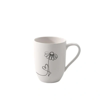 Afbeelding van Villeroy &amp; Boch Statement Lines mok met handvat &quot;Family&quot;, 280 ml, premium porselein, wit