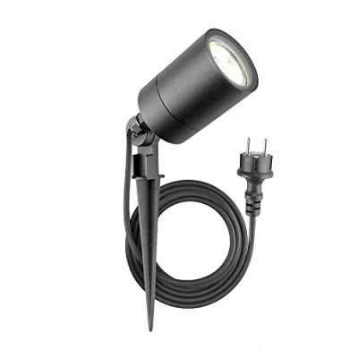 Afbeelding van Ledvion LED Grondspot Antraciet, Aluminium, IP65, GU10 fitting, 2m kabel Incl. Stekker, Prikspot, Tuinspot, Lamp, Buiten Verlichting, Buitenlamp, Tuinverlichting