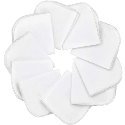Afbeelding van Mias Babywashandjes van molton flanel, 10 stuks, katoen, kleur: wit, vrij schadelijke stoffen, babydoekjes, cosmeticadoekjes, multifunctionele doeken