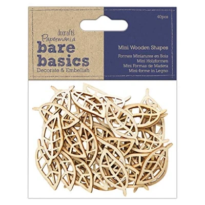 Afbeelding van Papermania Bare Basics Wooden Shapes Leaf (40pcs) (PMA 174524)